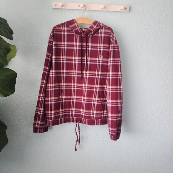 Lost plaid flannel kangaroo pockets hoodie - Picture 2 of 15
